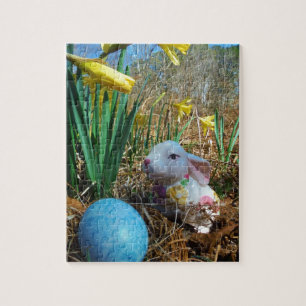 Daffodils and  Blue Easter egg Jigsaw Puzzle