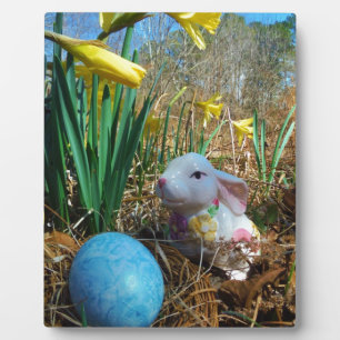 Daffodils and Blue Easter egg Plaque