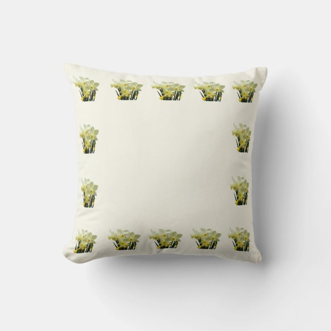 Daffodils and Buds Cushion (Front)