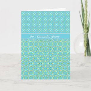 Daffodils and Polka Dots March Birthday Card