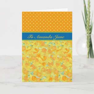 Daffodils and Polka Dots, March Birthday Card