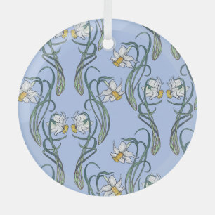 Daffodils Art: Nouveau Spring Glass Tree Decoration