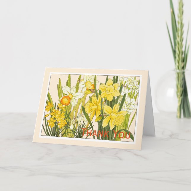 Daffodils, Botanicals Card - Customise Greeting (Front)
