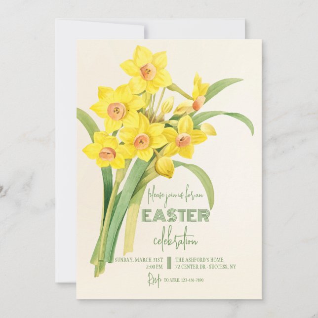 Daffodils Bouquet  Invitation (Front)