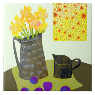Daffodils Ceramic Kitchen Tile