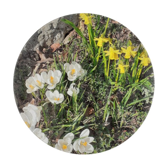 Daffodils & Crocus Cutting Board (Front)
