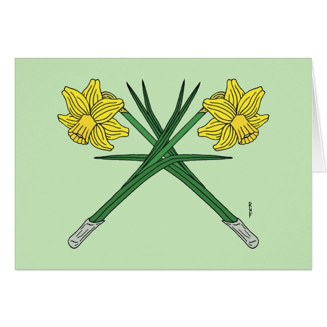 Daffodils Crossed Greeting Card (Front Horizontal)