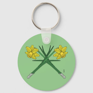 Daffodils Crossed Key Ring