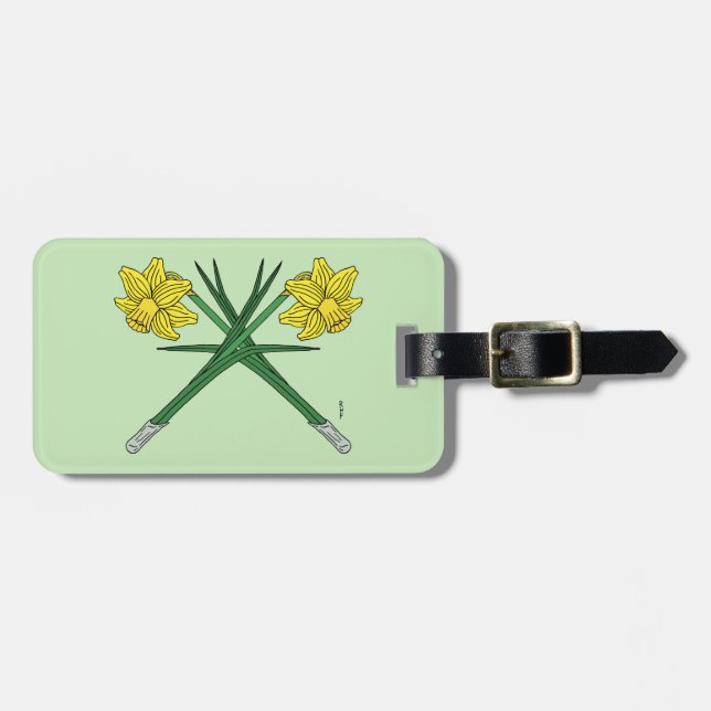 Daffodils Crossed Luggage Tag (Front Horizontal)