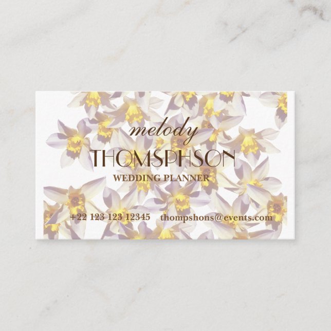 Daffodils Elegant Business Cards (Front)