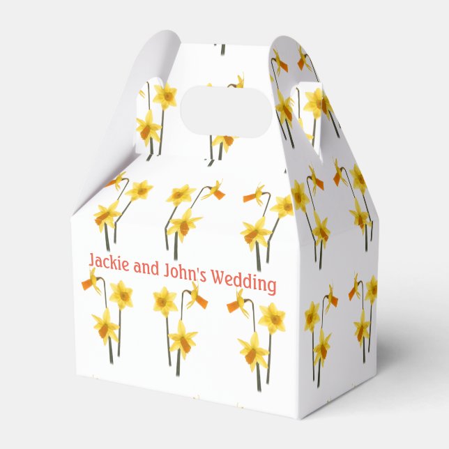 Daffodils, Fabric Pattern. Favour Box (Front Side)