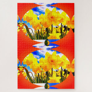 Daffodils floral art jigsaw puzzle