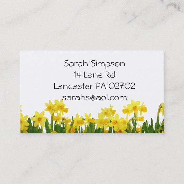 daffodils flower  business cards (Front)