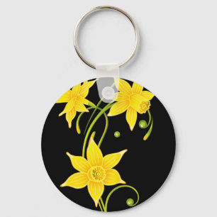 Daffodils Flower Shirt Floral Spring Design Easter Key Ring