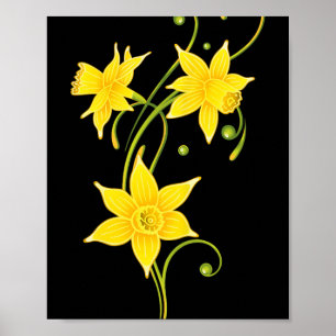 Daffodils Flower Shirt Floral Spring Design Easter Poster