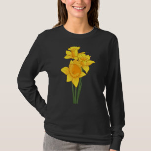 Daffodils Flowers Floral Style Spring Easter Garde T-Shirt