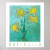 Daffodils in Spring. Acrylic and Digital Painting