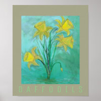 Daffodils in Spring. Acrylic and Digital Painting
