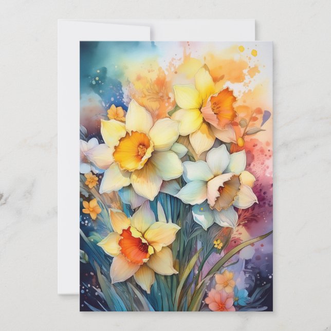 Daffodils in Watercolor (Front)