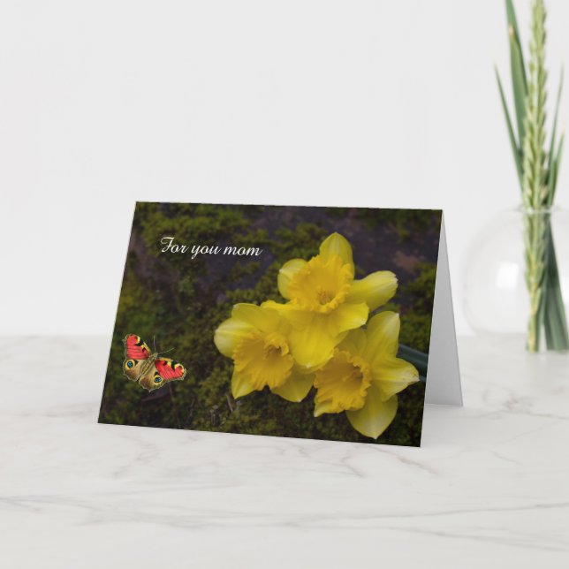 Daffodils Mother's Day Folded Greeting Card (Front)