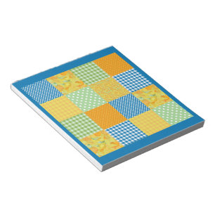 Daffodils Notepad, Country Faux-Patchwork Notepad