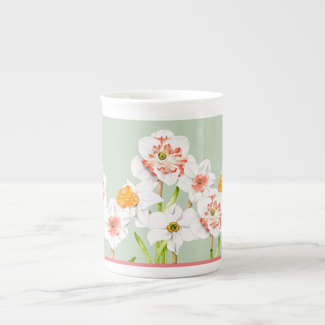 Daffodils on a Bone China Mug (Front)