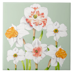 Daffodils on a Ceramic Tile