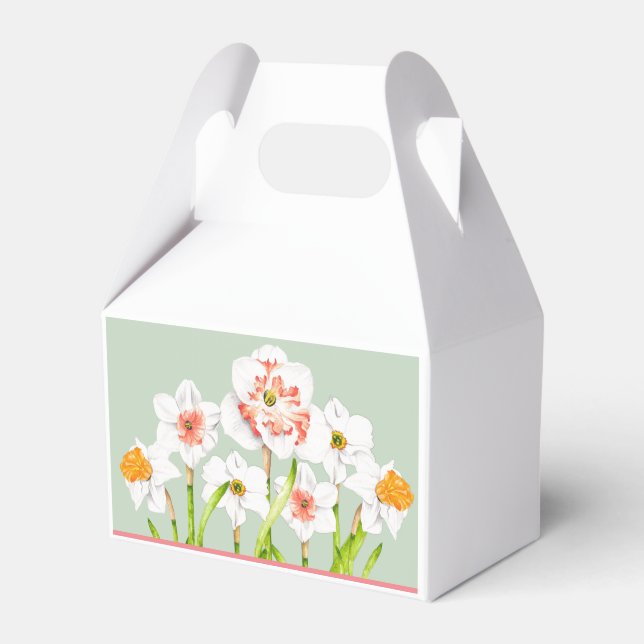 Daffodils on a Gable Favour Box (Front Side)