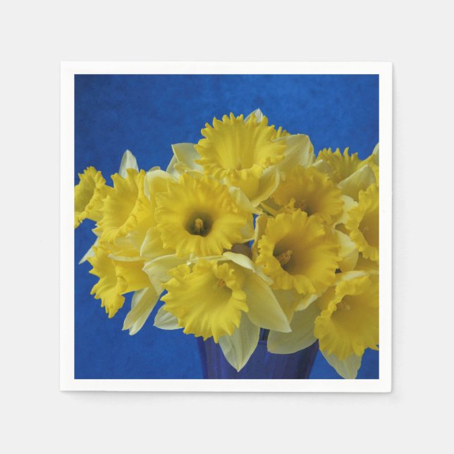 Daffodils on blue napkin (Front)
