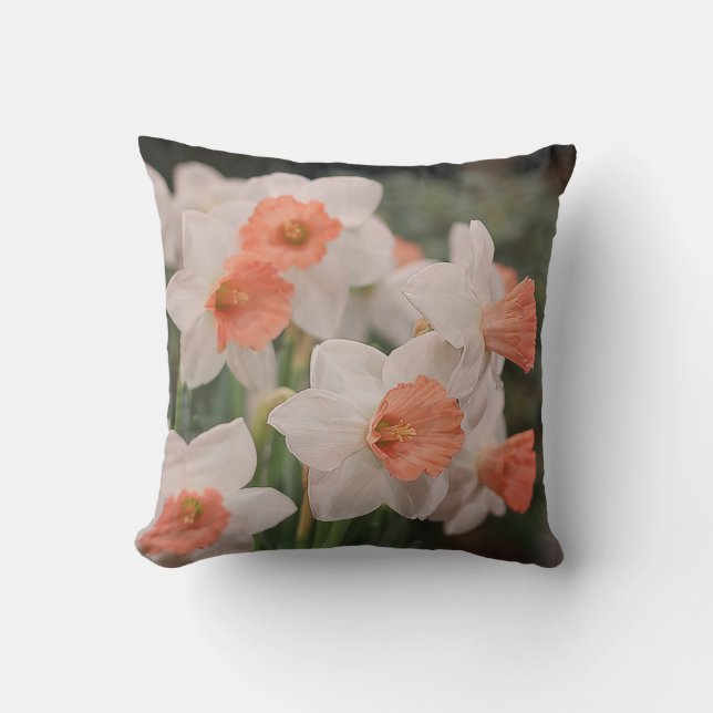 Daffodils Peach Cushion (Front)
