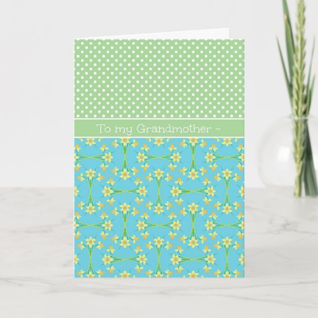 Daffodils, Polkas March Birthday Card, Grandmother Card (Front)