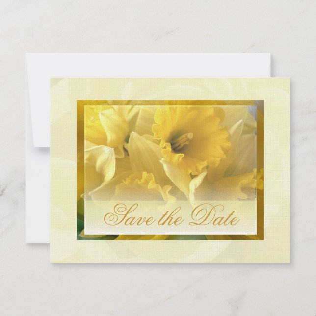 daffodils save the date 2 invitation (Front)