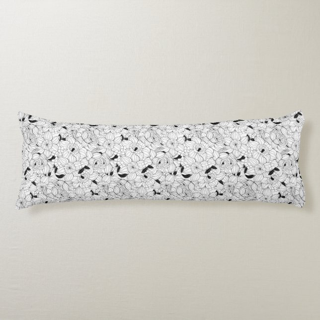 Daffodils spring floral pattern body cushion (Front)