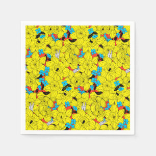 Daffodils spring floral pattern napkin