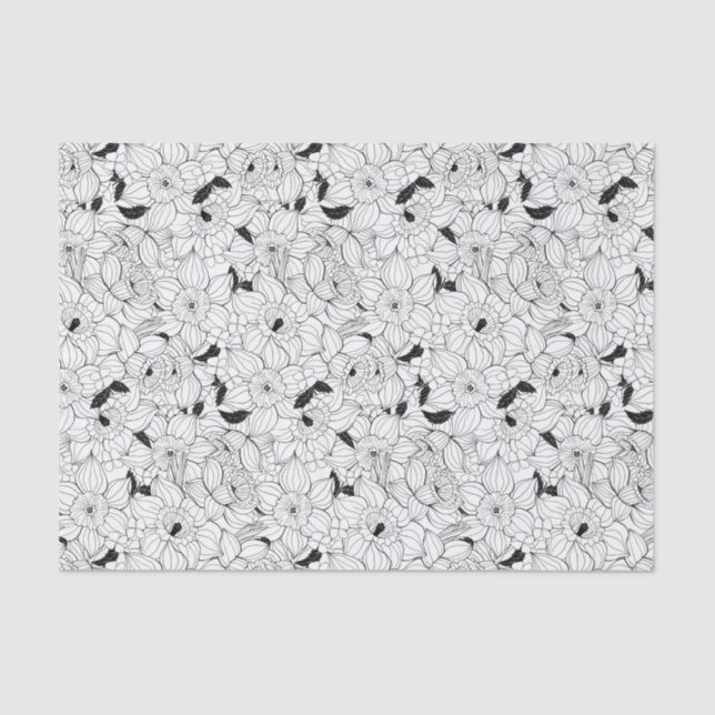Daffodils spring floral pattern tissue paper (Front)