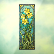 Daffodils Stained Glass Style Window Cling