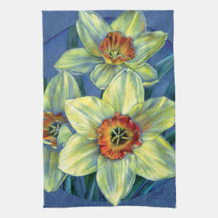 ‘Daffodils – the joys of spring’ kitchen tow Tea Towel