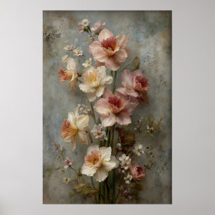 Daffodils Wall Art Print, Antique Spring Meadow