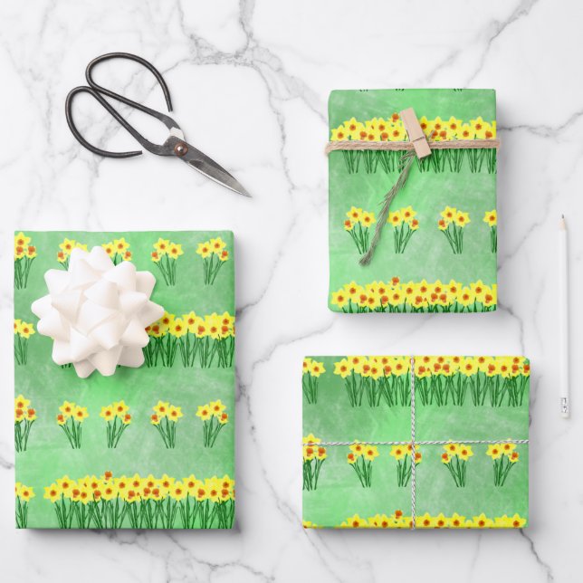 Daffodils Wrapping Paper Sheets (Front)