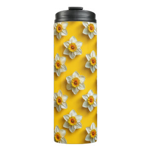 Daffodils yellow pattern thermal tumbler