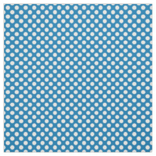 Daffy-down Dillies Jumbo White Polka Dots on Blue Fabric