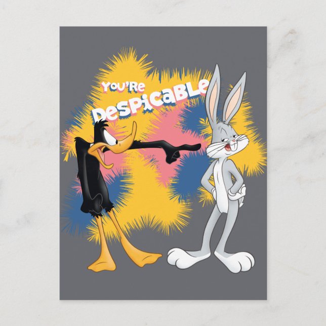 DAFFY DUCK™ & BUGS BUNNY™ "You're Despicable" Postcard (Front)