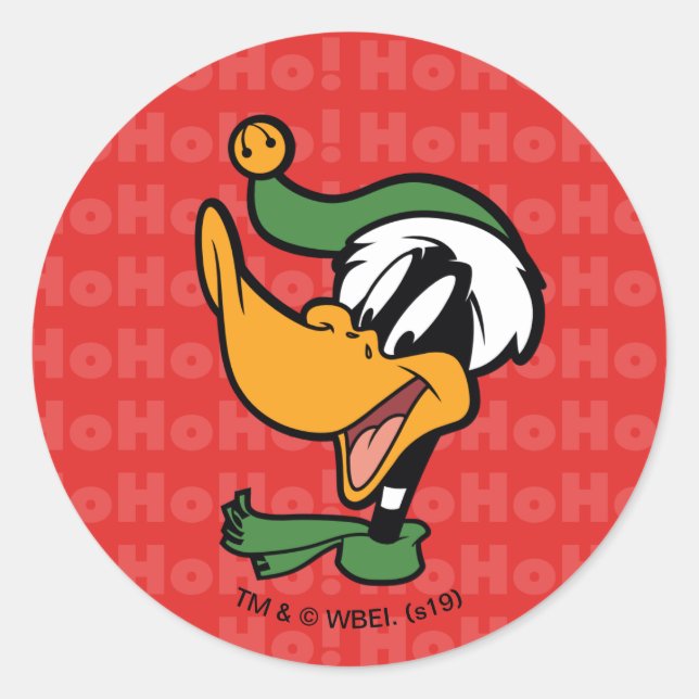 DAFFY DUCK™ "Happy Holi-Daze" Classic Round Sticker (Front)