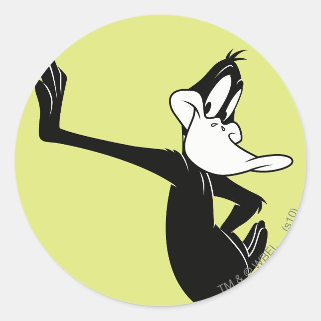 DAFFY DUCK™ Leaning Against a Wall Classic Round Sticker (Front)