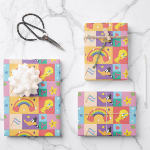 DAFFY DUCK™ & TWEETY™ - Pride Pattern Wrapping Paper Sheet