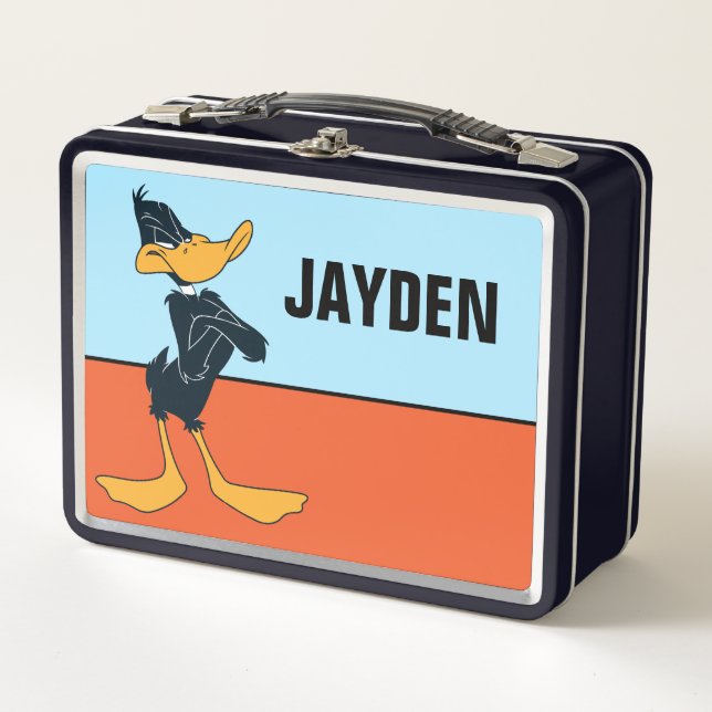 DAFFY DUCK™ with Arms Crossed | Add Your Name Metal Lunch Box (Front)