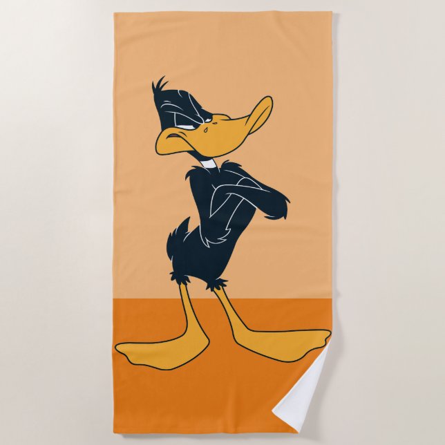 DAFFY DUCK™ with Arms Crossed Colour Beach Towel (Front)
