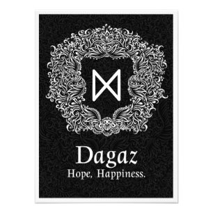 Dagaz /Happiness/ Black Version Photo Print