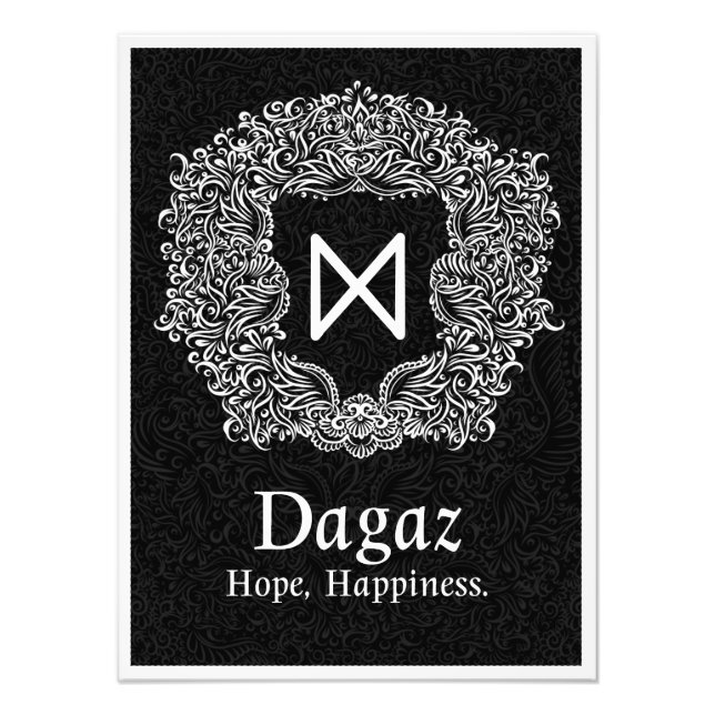 Dagaz /Happiness/ Black Version Photo Print (Front)