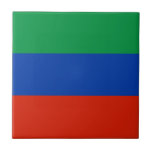 Dagestan Flag Tile<br><div class="desc">Patriotic flag of Dagestan.</div>